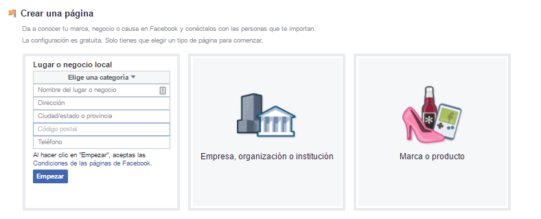 Segmentación orgánica en facebook: ¡Sí se puede! 5 Cómo crear una página de empresa de facebook. Paso 3