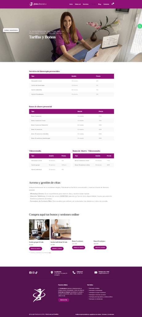 Así diseñamos la nueva web de Fisiodinámica en Zaragoza 5 fisiodinamica tienda online