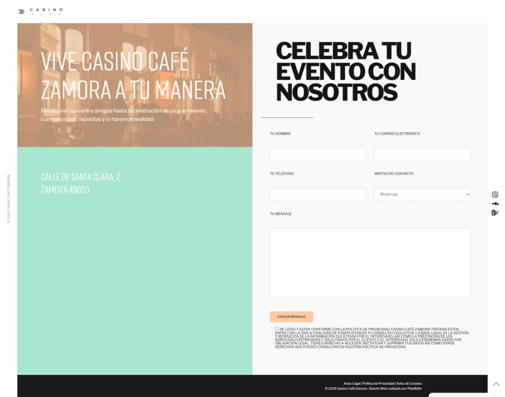 Diseño web: Cómo logramos que el espíritu de una cafetería moderna quepa en una pantalla 5 detalle diseno web casino cafe zamora