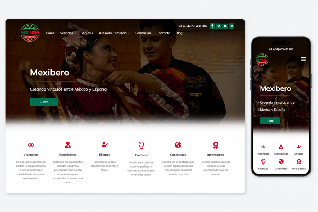 diseno-web-mexibero Diseño web para asociación de mexicanos en Valladolid (Castilla y León)