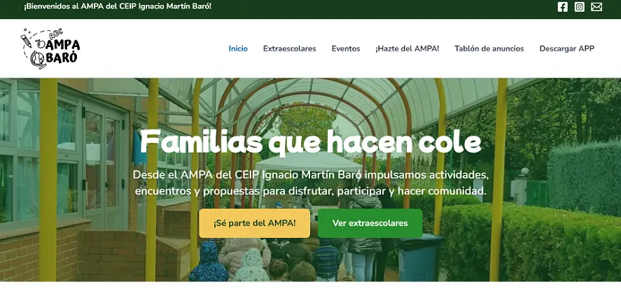 Así hemos diseñado la nueva web del AMPA Martín Baró 3 diseno web ampa martin baro portada