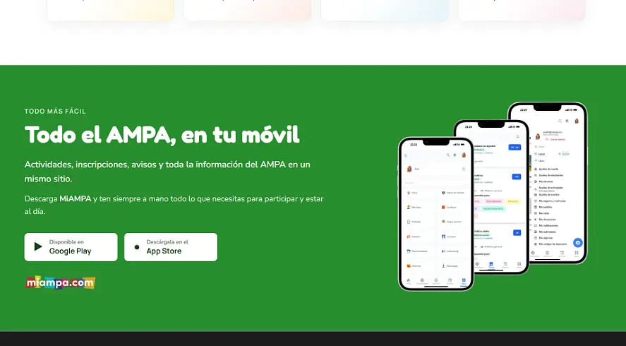 Así hemos diseñado la nueva web del AMPA Martín Baró 6 integracion app movil ampa